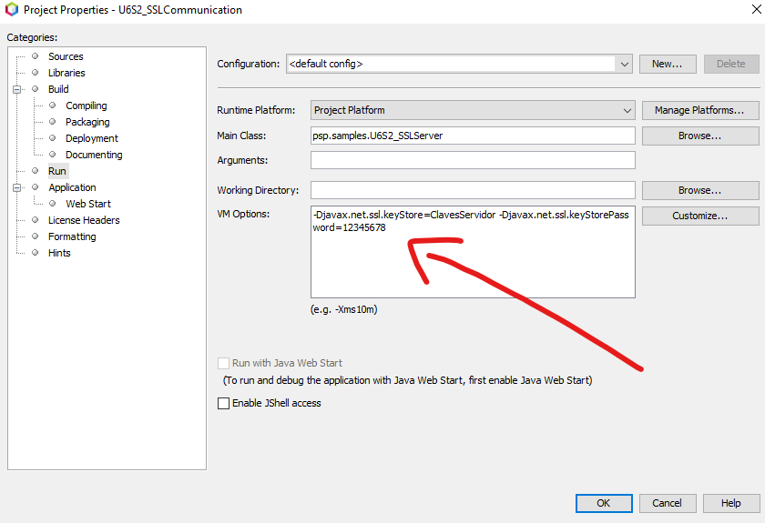 Netbeans: Opciones de la JVM